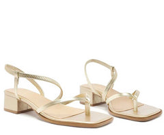 SANDÁLIA SALTO BLOCO TIRA ÚNICA DOURADA C 30530 0001 0001 ANACAPRI