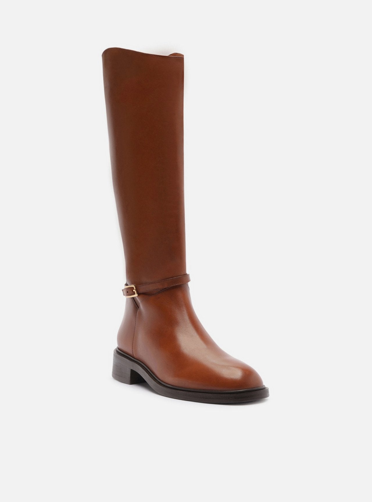 BOTA CARAMELO COURO CANO LONGO MONTARIA FIVELA A 13346 0001 0004 AREZZO Imagem secundária do produto