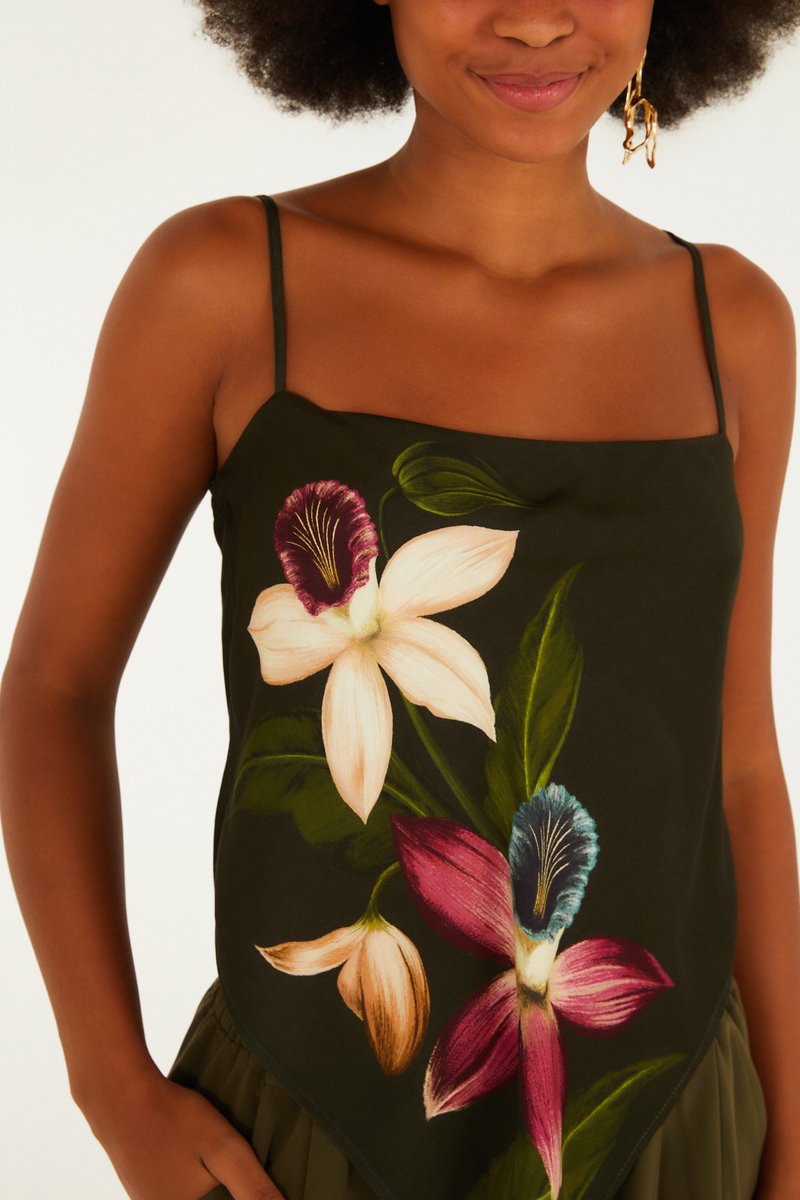 BLUSA REGATA LENÇO MAXI ORQUIDEA 363328 FARM RIO Imagem secundária do produto