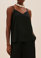 Blusa alça fina decote V 103742 Cacay feminino, frente com decote V