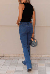 CALÇA JEANS CONFORT RETA ABERT LATERAL 7153 ALCANCE