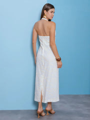 VESTIDO LINHO BORDADO 403637 SKENN