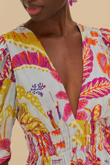 VESTIDO CURTO FLORESTA DE SONHO 337548 FARM RIO