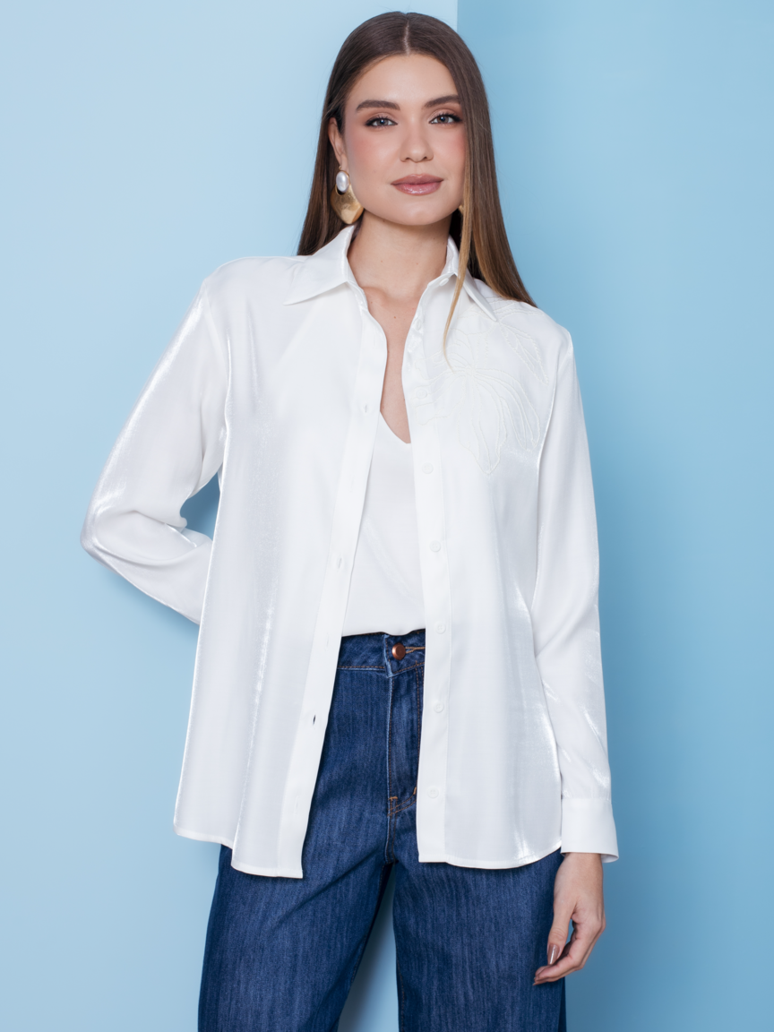 Camisa Feminino Skenn ref. CAMISA CETIM - VintedoisK Imagem principal do produto