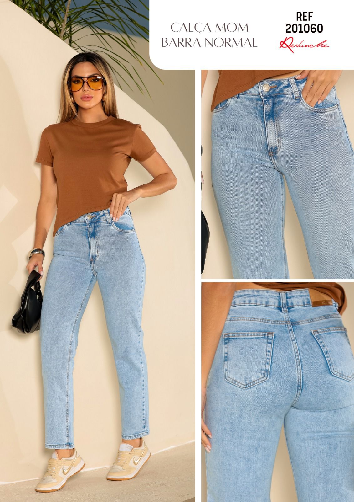 Calça Feminina REVANCHE ref. JEANS MOM - VintedoisK