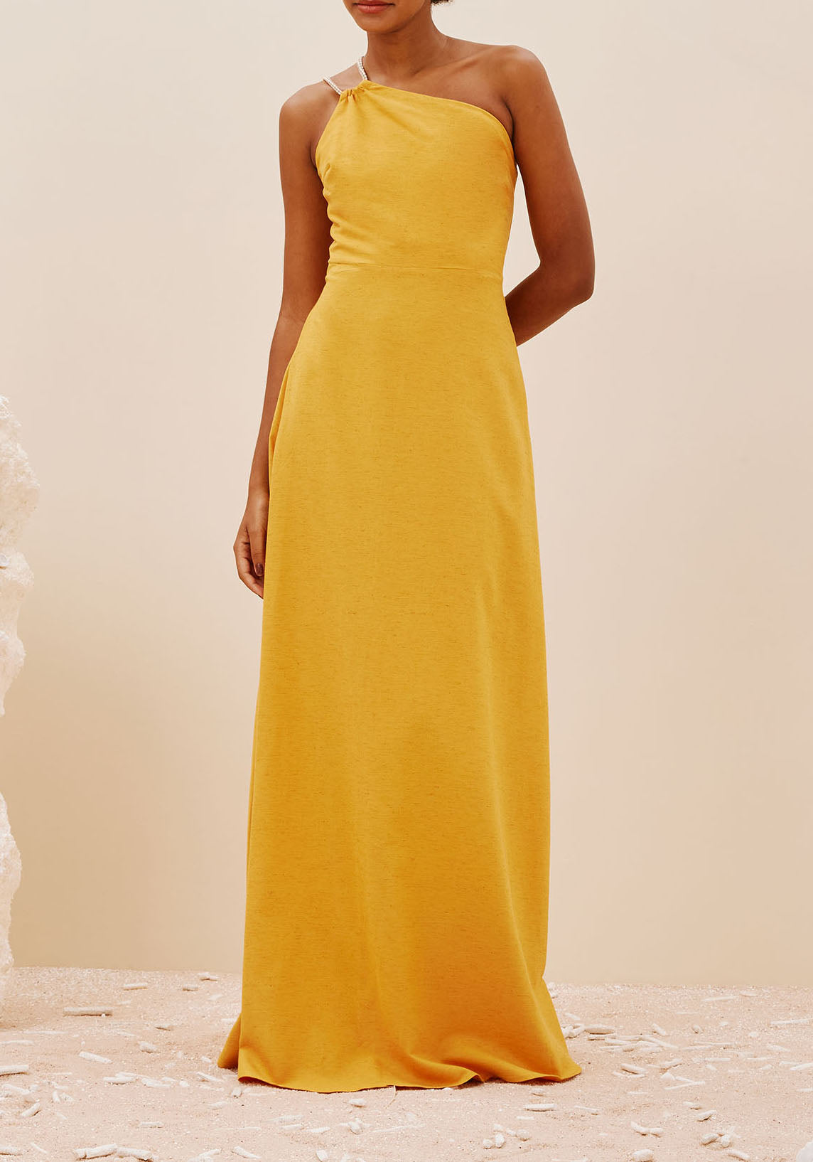 VESTIDO LONGO UM OMBRO SÓ DET CORDAO 103395 CACAY Imagem secundária do produto