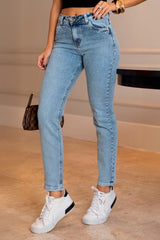 CALÇA JEANS RETA BARRA NORMAL FEM00141 REVANCHE