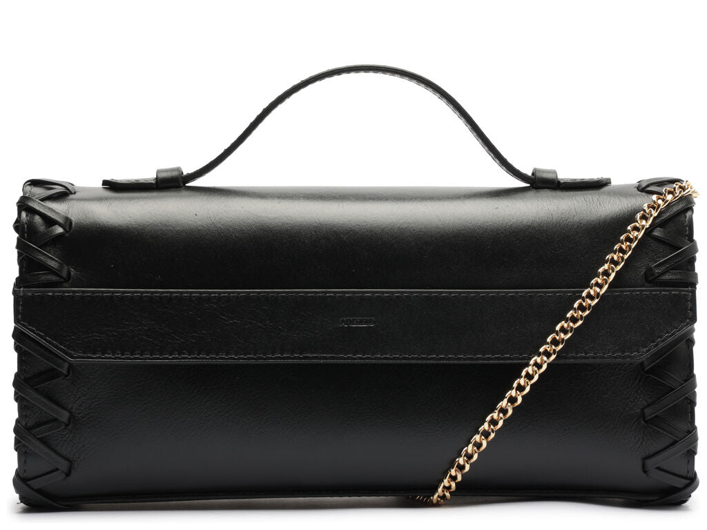 BOLSA TIRACOLO PRETO COURO GRANDE CORRENTE A 50011 0956 0001 AREZZO