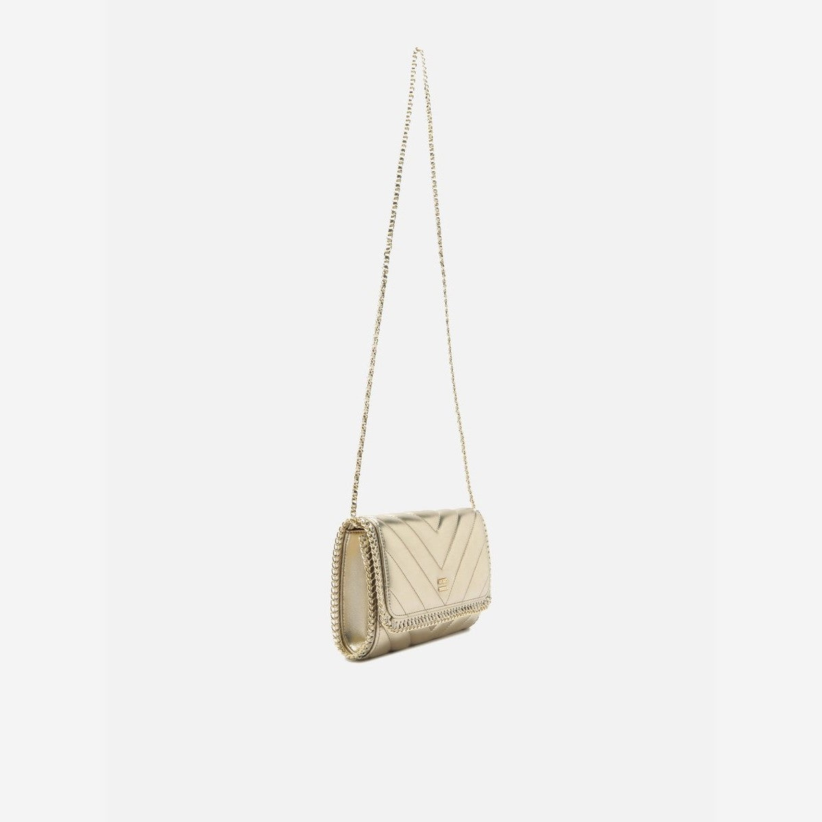BOLSA TIRACOLO DOURADA PEQUENA MATELASSÊ CORRENTE A 57100 1798 0017 AREZZO