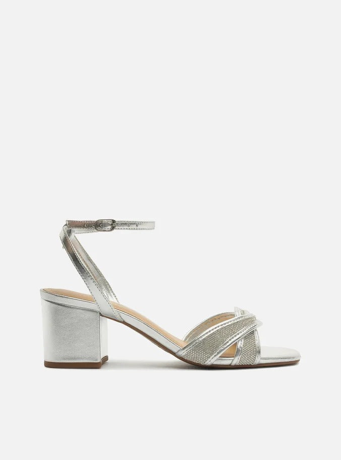 SANDÁLIA PRATA SALTO BLOCO STRASS ENLACE A 11551 0072 0001 AREZZO