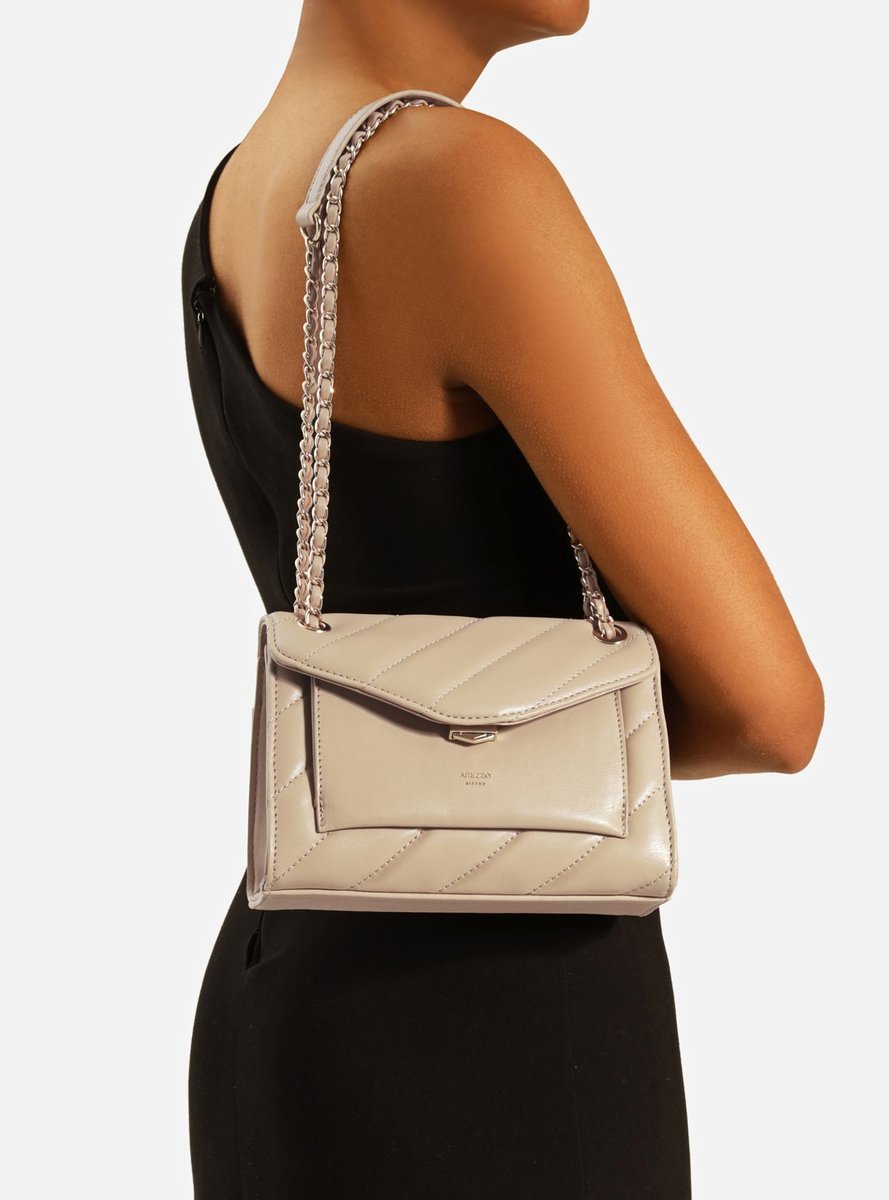 BOLSA TIRACOLO NUDE PEQUENA MATELASSE CORRENTE A 50029 0116 0003 AREZZO Imagem secundária do produto