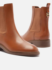 BOTA CHELSEA MARROM COURO SALTO BAIXO BLOCO A 13346 0011 0003 AREZZO