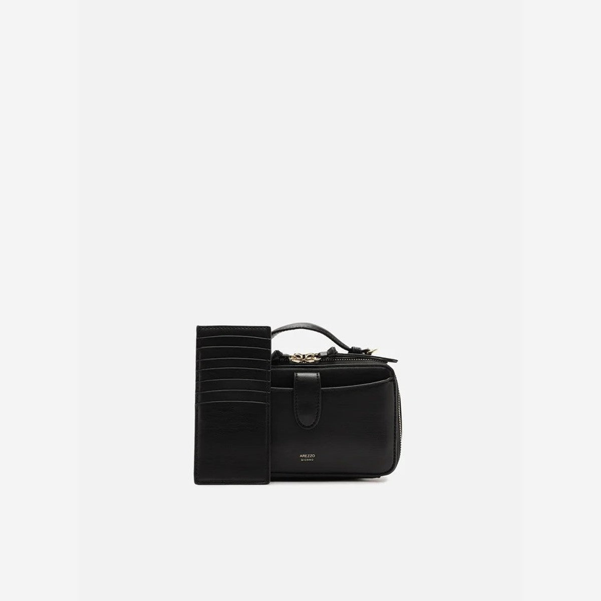 BOLSA TIRACOLO PRETA PEQUENA BOLSO DUPLO A 57100 2436 0001 AREZZO