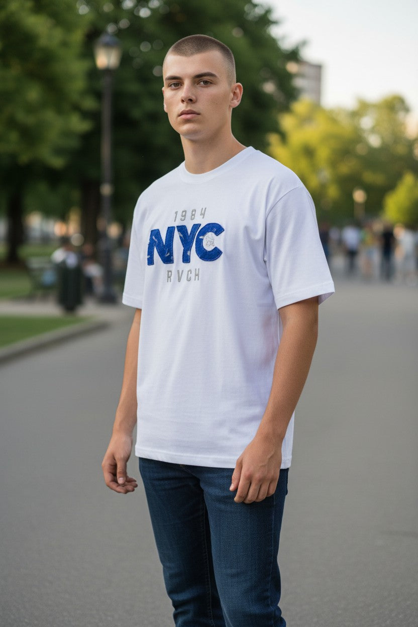 CAMISETA BASICA MASC BORDADA NYC 113904 REVANCHE Imagem secundária do produto