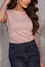 Blusa Franzida Revanche vista costas, franzido elegante, marca Revanche