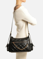 BOLSA TIRACOLO PRETA MÉDIA MATELASSÊ BOLSOS A 57100 2601 0001 AREZZO