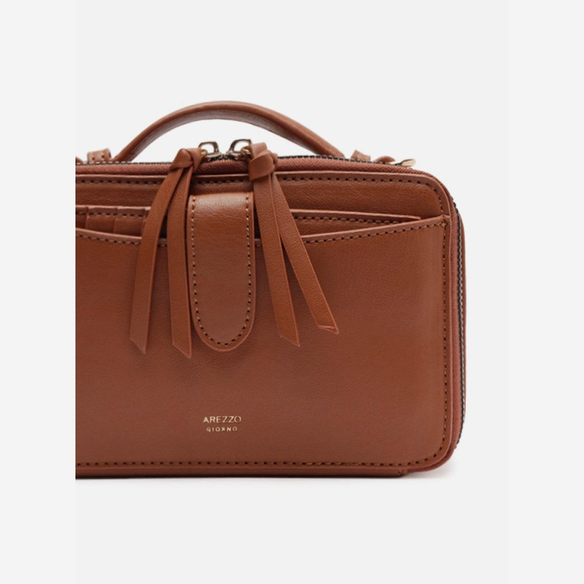 BOLSA TIRACOLO MARROM PEQUENA BOLSO DUPLO A 57100 2436 0002 AREZZO