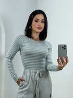 Blusa top ribinha raglan Skenn branca frente feminina