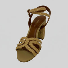 SANDALIA SALTO ALTO PALHA TRAMADA BEGE A 10281 0327 0001 AREZZO