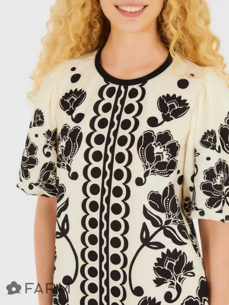 VESTIDO T-SHIRT MG FOFA FLORAL 341747 FARM RIO Imagem secundária do produto