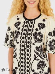 VESTIDO T-SHIRT MG FOFA FLORAL 341747 FARM RIO