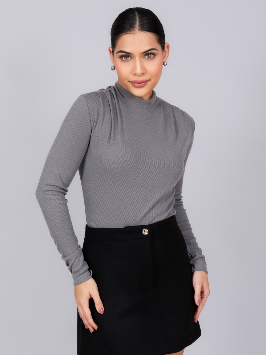 Blusa Rib com Pregas 394146 Skenn frente feminina