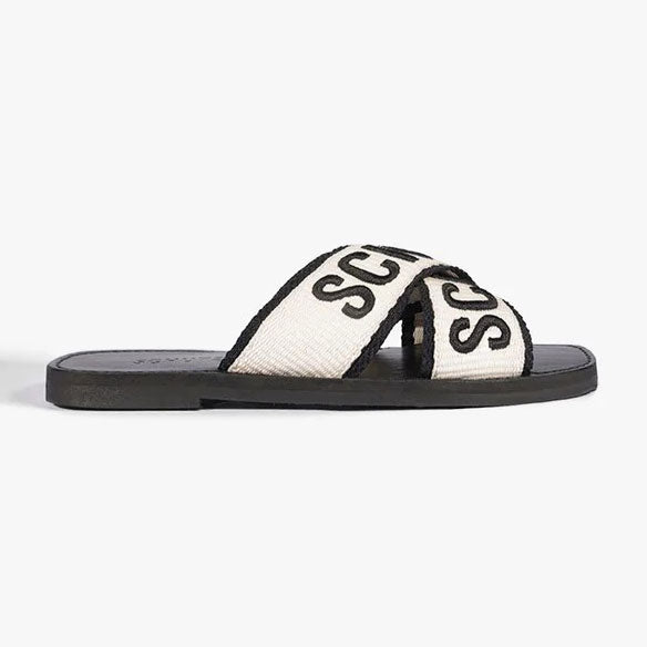 SANDÁLIA RASTEIRA DE X LOGO SCHUTZ PRETA S 20889 0116 0001 SCHUTZ