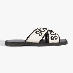 SANDÁLIA RASTEIRA DE X LOGO SCHUTZ PRETA S 20889 0116 0001 SCHUTZ