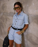 Macacão Feminina ALCANCE ref. MACAQUINHO JEANS - VintedoisK