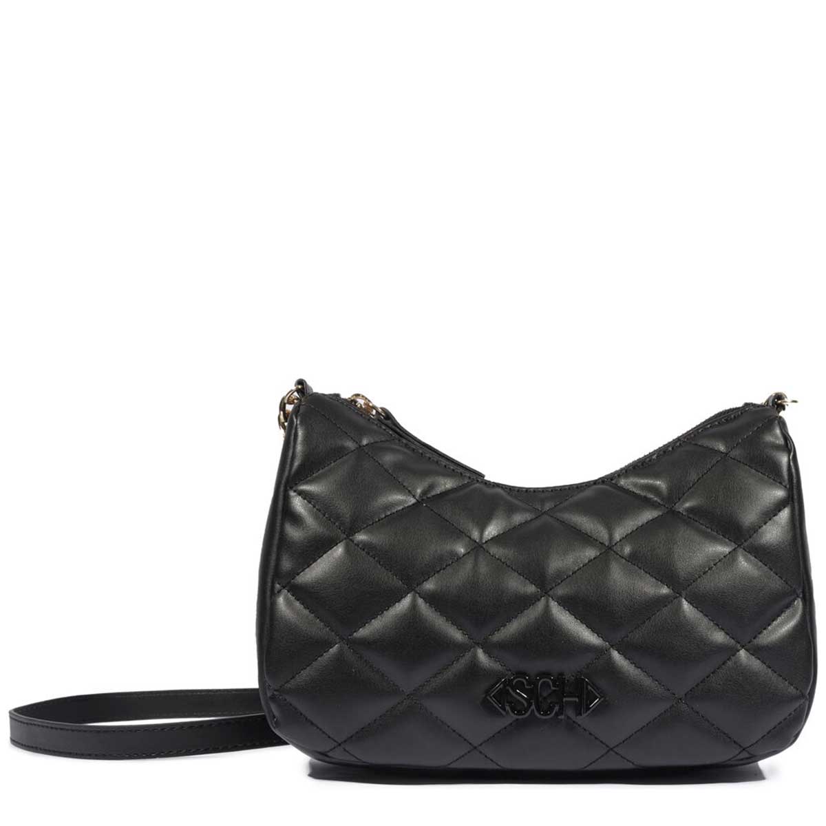 BOLSA TIRACOLO MATELASSE PRETA MEIA LUA S 50010 2024 0001 SCHUTZ