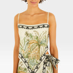 Blusa regata Teresa lenço Farm Rio multicor, vista frontal feminina