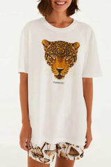 BLUSA T-SHIRT MEDIA ONÇA 347444 FARM RIO