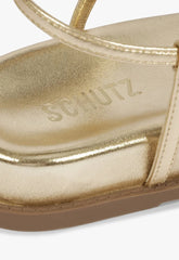 SANDÁLIA PAPETE KATE COURO DOURADA S 21564 0464 0004 SCHUTZ