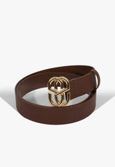 CINTO EMBLEM MONOGRAMA COURO MARROM S 43001 0158 0009 SCHUTZ