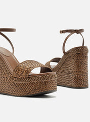 SANDÁLIA MARROM TRESSÊ PLATAFORMA TIRA LARGA A 12523 0040 0001 AREZZO