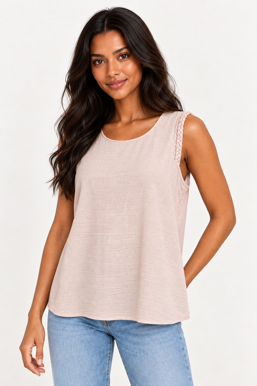 Blusa Regata Linho Trança 83153 CS Imagem secundária do produto