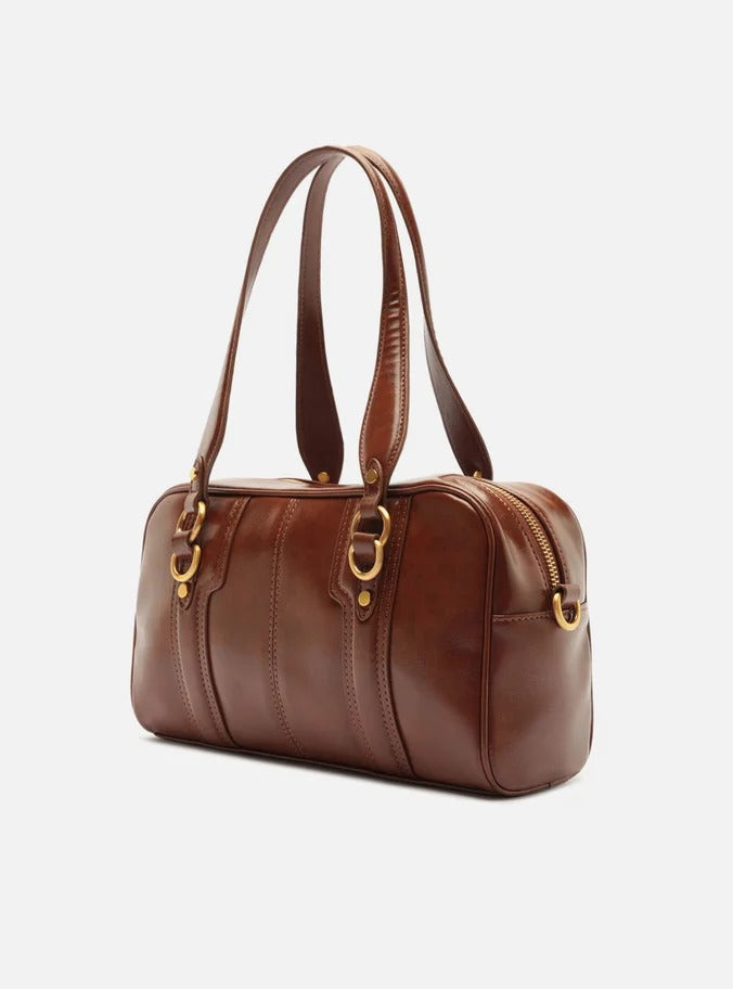 Bolsa Bowling Marrom Média Metais Dourados A 50029 2035 0002 Arezzzo Imagem secundária do produto