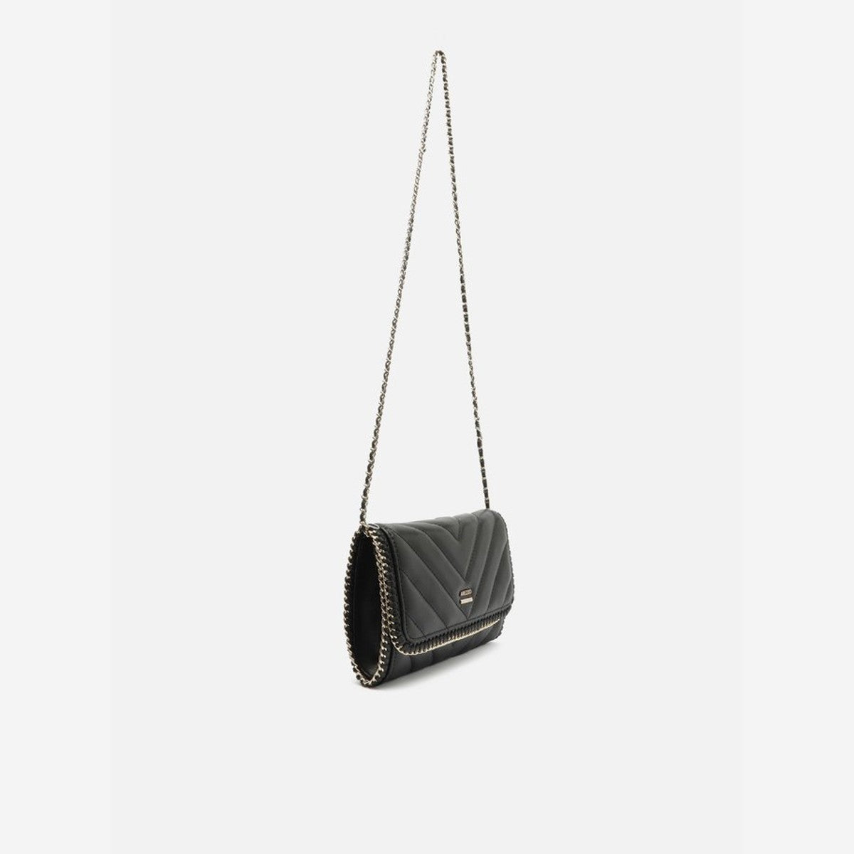 BOLSA TIRACOLO PRETA PEQUENA MATELASSÊ CORRENTE A 57100 1798 0010 AREZZO