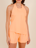 Blusa frente única linho branco Skenn, vista frontal feminina
