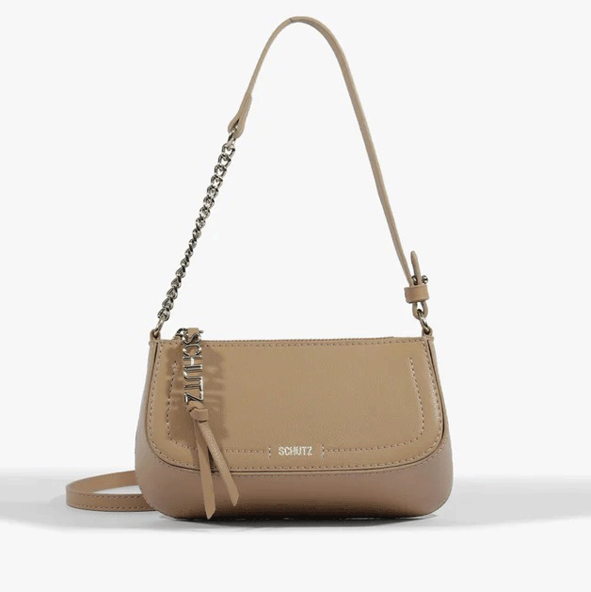BOLSA TIRACOLO MINI TINA VERNIZ MARROM S 50015 0712 0055 SCHUTZ