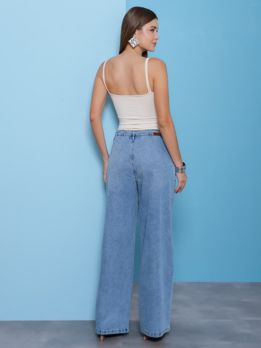 Calça Feminina Skenn ref. JEANS WIDE - VintedoisK