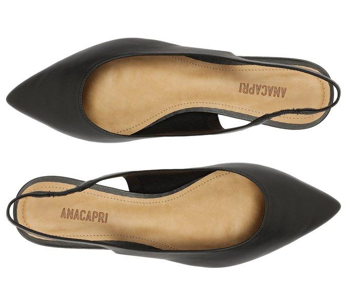 SAPATILHA SLINGBACK BICO FINO PRETA C 30029 0182 0051 ANACAPRI - Vintedoisk