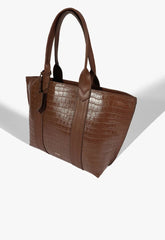 BOLSA SHOPPING NAY CROCO MARROM S 50015 0839 0003 SCHUTZ