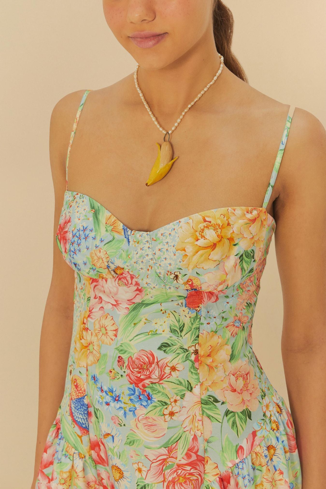 VESTIDO CANTEIRO DE PASSARINHOS 337845 FARM RIO Imagem secundária do produto