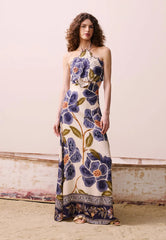 VESTIDO LONGO FLOR BORDADO 105814 CACAY