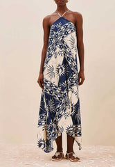 VESTIDO MIDI PONTAS DECOTE ALTO 103505 CACAY