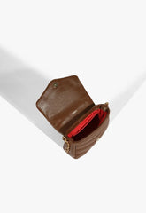 BOLSA PEQUENA TIRACOLO MATELASSÊ MARROM S 50010 0886 0002 SCHUTZ