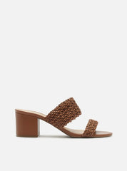 SANDÁLIA MARROM TRESSÊ SALTO MÉDIO BLOCO A 10055 0610 0010 AREZZO