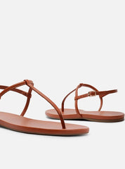 SANDÁLIA RASTEIRA LARANJA TIRAS SLIM BÁSICA A 03274 0012 0242 AREZZO