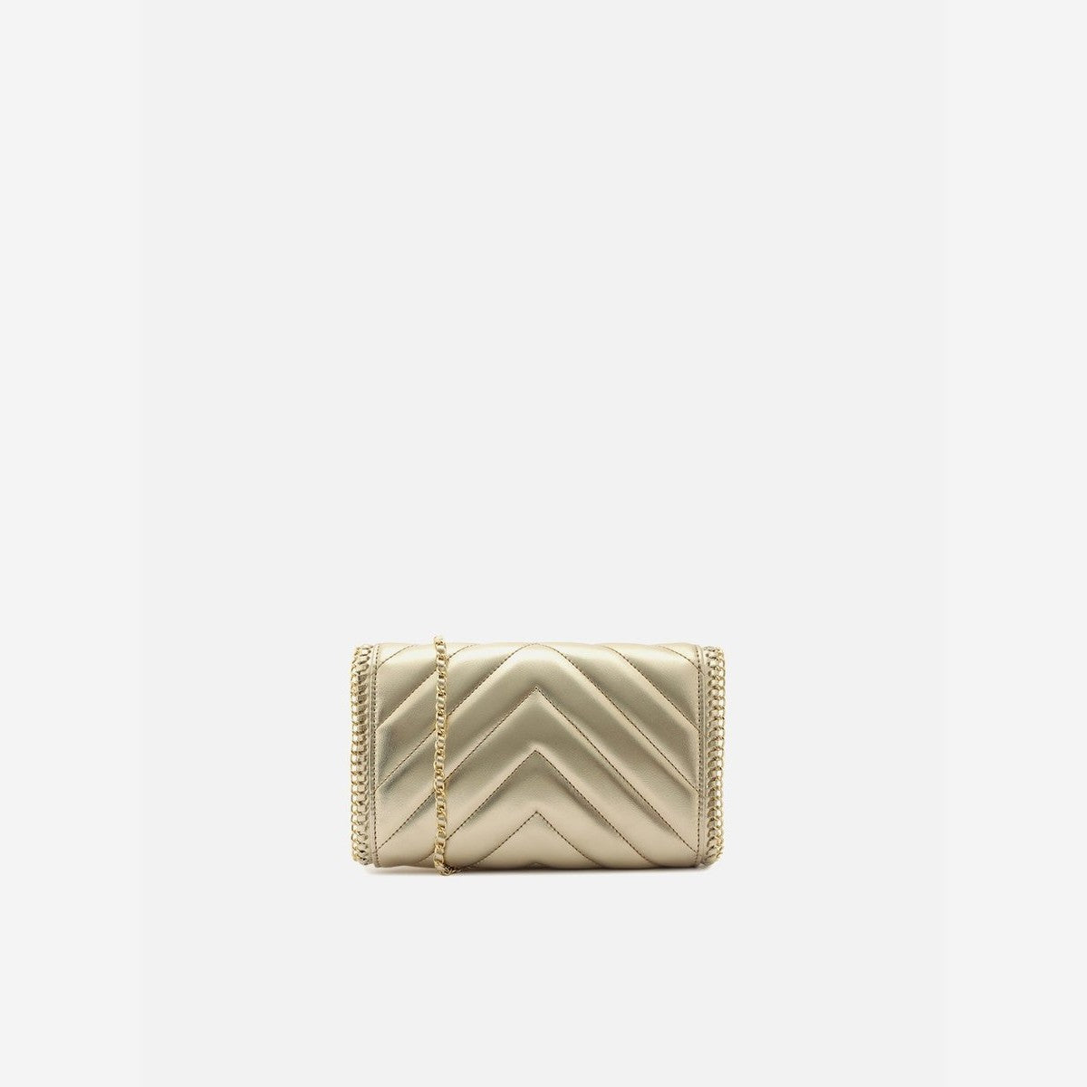 BOLSA TIRACOLO DOURADA PEQUENA MATELASSÊ CORRENTE A 57100 1798 0017 AREZZO